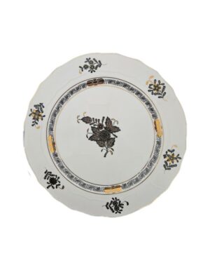 Black Floral Decor Plate