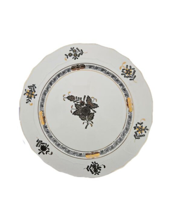Black Floral Decor Plate