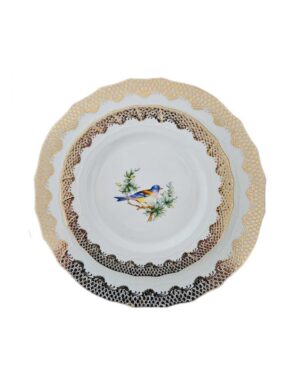 Gold Bird Bread Plate