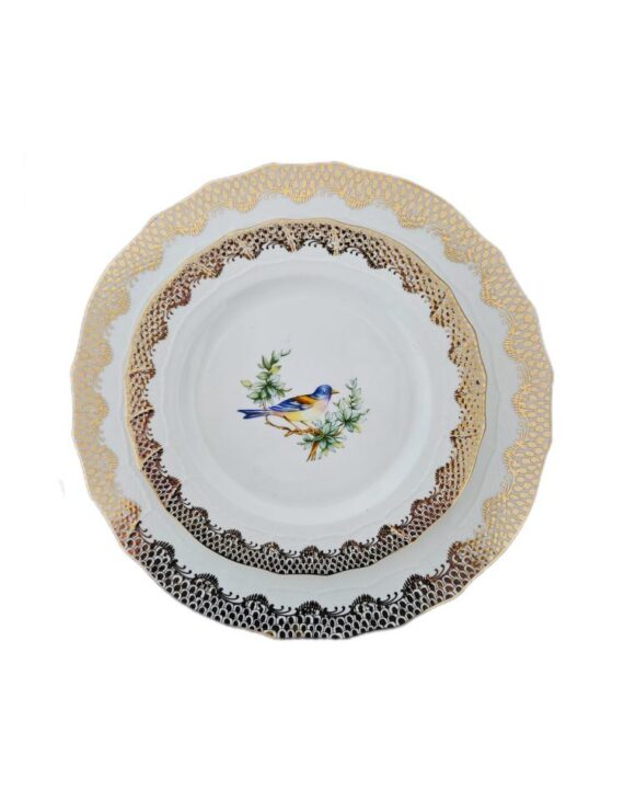 Gold Bird Bread Plate