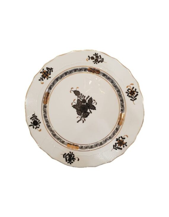 Black Floral Decor Plate