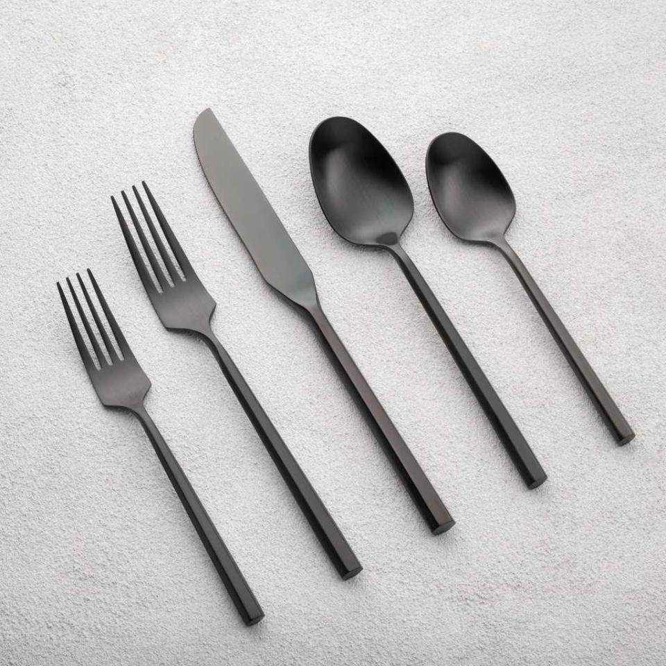 Black Hexagon Flatware