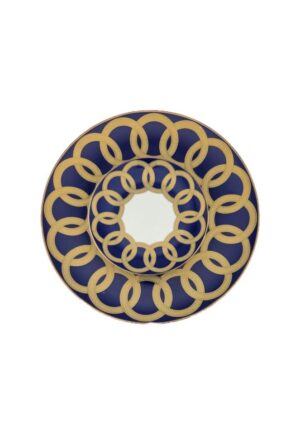 Blue Spiral Bread Plate