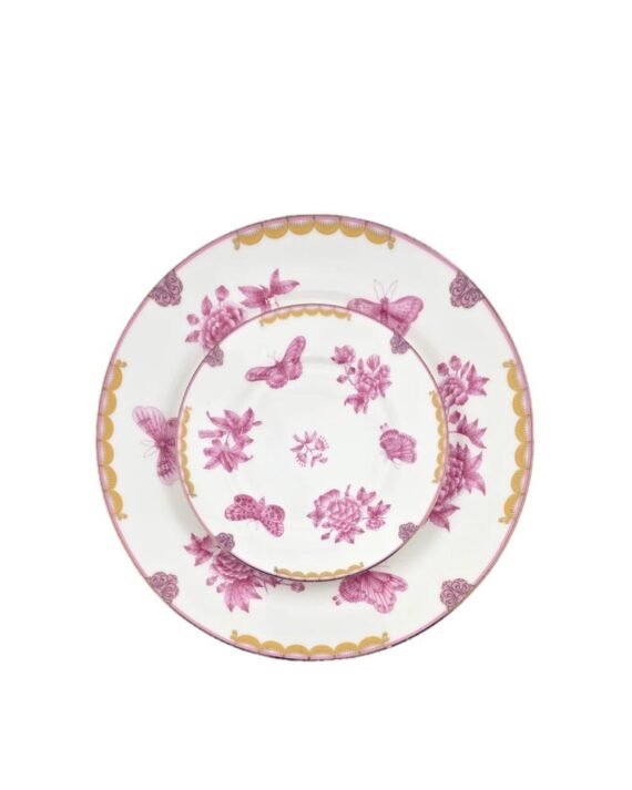Butterfly Peony Bread Plate
